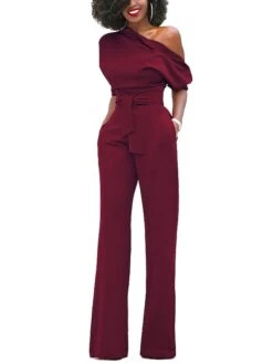 Women's Jumpsuit For Special Occasions Christmas Pocket High Waist Solid Color Cold Shoulder Business Office Work Party Xmas Regular Fit Half Sleeve Black White Yellow S M L Summer 24 Women's Jumpsuit For Special Occasions Christmas Pocket High Waist Solid Color Cold Shoulder Business Office Work Party Xmas Regular Fit Half Sleeve Black White Yellow S M L Summer -Cheap Women Clothing Store aavpje1681106794392