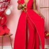 Women's Jumpsuit Backless High Waist Solid Color V Neck Streetwear Xmas Wedding Party Christmas Regular Fit Sleeveless Black Red Blue S M L Summer -Cheap Women Clothing Store agcbnn1676960803402