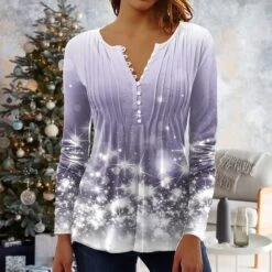 Women's Shirt Blouse Christmas Shirt Maroon Wine Red Black Plaid Snowman Deer Button Print Long Sleeve Christmas Casual Holiday Christmas Round Neck Regular Fit Spring Fall 33 Women's Shirt Blouse Christmas Shirt Maroon Wine Red Black Plaid Snowman Deer Button Print Long Sleeve Christmas Casual Holiday Christmas Round Neck Regular Fit Spring Fall -Cheap Women Clothing Store aheqyw1666438001748