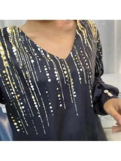 Women's T Shirt Tee Black Graphic Print Long Sleeve Party Christmas Daily Fashion V Neck Regular Fit Painting Spring &Fall 11 Women's T Shirt Tee Black Graphic Print Long Sleeve Party Christmas Daily Fashion V Neck Regular Fit Painting Spring &Fall -Cheap Women Clothing Store arjfcj1695893641009