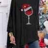 Women's T Shirt Tee Christmas Shirt Black Plain Patchwork Long Sleeve Christmas Daily Christmas Off Shoulder Loose Fit Cold Shoulder Fall & Winter 2 Women's T Shirt Tee Christmas Shirt Black Plain Patchwork Long Sleeve Christmas Daily Christmas Off Shoulder Loose Fit Cold Shoulder Fall & Winter -Cheap Women Clothing Store awonta1696746033438