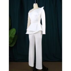 Women's Jumpsuit Solid Color One Shoulder Elegant Wedding Cocktail Party Christmas Regular Fit Long Sleeve Black White S M L Spring 27 Women's Jumpsuit Solid Color One Shoulder Elegant Wedding Cocktail Party Christmas Regular Fit Long Sleeve Black White S M L Spring -Cheap Women Clothing Store bwzqlt1676873583152