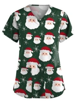 Christmas Scrub Tops Women Christmas Printing Short Sleeve V-Neck Working Uniform With Pocket Pullover Red 3X-Large 15 Christmas Scrub Tops Women Christmas Printing Short Sleeve V-Neck Working Uniform With Pocket Pullover Red 3X-Large -Cheap Women Clothing Store cmhgmr1636704928397