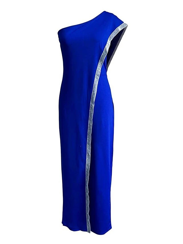 Women's Jumpsuit Patchwork High Waist Solid Color One Shoulder Streetwear Xmas Wedding Party Christmas Regular Fit Sleeveless White Red Blue S M L Fall 13 Women's Jumpsuit Patchwork High Waist Solid Color One Shoulder Streetwear Xmas Wedding Party Christmas Regular Fit Sleeveless White Red Blue S M L Fall - Image 11