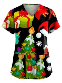 Christmas Scrub Tops Women Christmas Printing Short Sleeve V-Neck Working Uniform With Pocket Pullover Red 3X-Large 17 Christmas Scrub Tops Women Christmas Printing Short Sleeve V-Neck Working Uniform With Pocket Pullover Red 3X-Large -Cheap Women Clothing Store dhyeut1636704929389