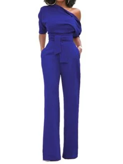 Jumpsuits For Women Dressy Pocket High Waist Solid Color One Shoulder Elegant Xmas Party Christmas Street Regular Fit Half Sleeve Black Blue Yellow S M L Fall Winter Summer 31 Jumpsuits For Women Dressy Pocket High Waist Solid Color One Shoulder Elegant Xmas Party Christmas Street Regular Fit Half Sleeve Black Blue Yellow S M L Fall Winter Summer -Cheap Women Clothing Store djxizb1666854273464