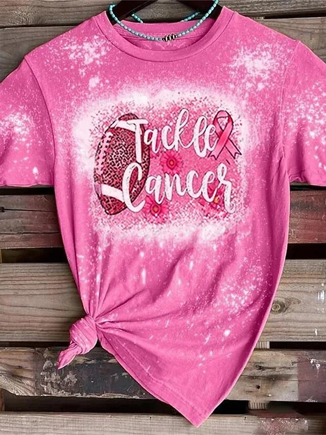 Women's T Shirt Tee Christmas Shirt Pink Light Brown Brown Leopard Football Print Short Sleeve Daily Weekend Fashion Christmas Round Neck Regular Fit Painting Summer 3 Women's T Shirt Tee Christmas Shirt Pink Light Brown Brown Leopard Football Print Short Sleeve Daily Weekend Fashion Christmas Round Neck Regular Fit Painting Summer