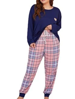 Women's Sweatshirt Pants Sets Christmas Shirt Red Blue Plaid Print Long Sleeve Casual Holiday Fashion Christmas Round Neck Loose Fit Fall & Winter 11 Women's Sweatshirt Pants Sets Christmas Shirt Red Blue Plaid Print Long Sleeve Casual Holiday Fashion Christmas Round Neck Loose Fit Fall & Winter -Cheap Women Clothing Store dmoidk1695383266824