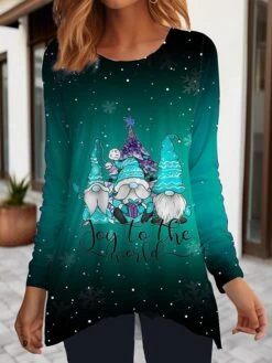 Women's T Shirt Tee Christmas Shirt Yellow Red Blue Santa's Helper Flowing Tunic Print Long Sleeve Christmas Weekend Festival / Holiday Round Neck Regular Fit Painting Spring &Fall 10 Women's T Shirt Tee Christmas Shirt Yellow Red Blue Santa's Helper Flowing Tunic Print Long Sleeve Christmas Weekend Festival / Holiday Round Neck Regular Fit Painting Spring &Fall -Cheap Women Clothing Store duplzy1697076152364