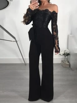 Women's Jumpsuit Lace Embroidered Floral Off Shoulder Elegant Xmas Wedding Party Christmas Regular Fit Long Sleeve Black Wine Blue S M L Fall 8 Women's Jumpsuit Lace Embroidered Floral Off Shoulder Elegant Xmas Wedding Party Christmas Regular Fit Long Sleeve Black Wine Blue S M L Fall -Cheap Women Clothing Store ebqrbh1665308192110