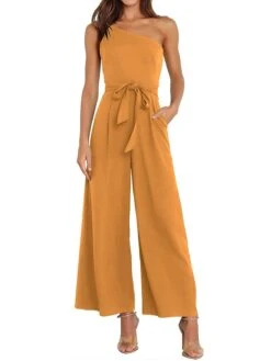 Women's Jumpsuit Pocket High Waist Solid Color One Shoulder Elegant Party Christmas Regular Fit Sleeveless Yellow Army Green Red S M L Fall 41 Women's Jumpsuit Pocket High Waist Solid Color One Shoulder Elegant Party Christmas Regular Fit Sleeveless Yellow Army Green Red S M L Fall -Cheap Women Clothing Store ecprwx1697018376594