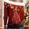 Women's Blouse Christmas Shirt Yellow Red Blue Christmas Tree Snowflake Print Long Sleeve Christmas Casual Festival / Holiday Fur Collar Regular Fit Spring &Fall 1 Women's Blouse Christmas Shirt Yellow Red Blue Christmas Tree Snowflake Print Long Sleeve Christmas Casual Festival / Holiday Fur Collar Regular Fit Spring &Fall -Cheap Women Clothing Store eglvyv1696752542868