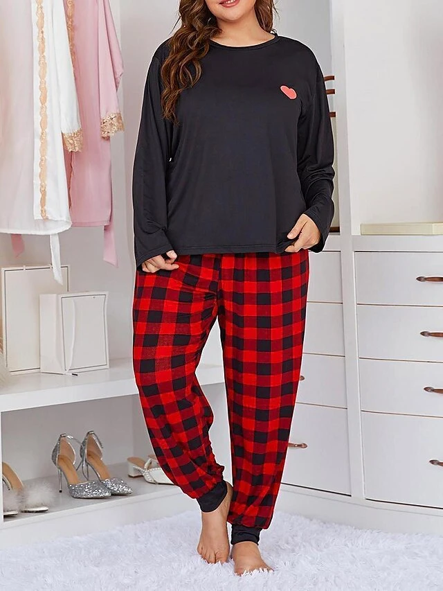 Women's Sweatshirt Pants Sets Christmas Shirt Red Blue Plaid Print Long Sleeve Casual Holiday Fashion Christmas Round Neck Loose Fit Fall & Winter 3 Women's Sweatshirt Pants Sets Christmas Shirt Red Blue Plaid Print Long Sleeve Casual Holiday Fashion Christmas Round Neck Loose Fit Fall & Winter