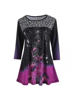 Women's T Shirt Tee Tunic Green Black Blue Graphic Christmas Tree Print Long Sleeve Christmas Weekend Christmas Round Neck Long 3D Printed Painting S 30 Women's T Shirt Tee Tunic Green Black Blue Graphic Christmas Tree Print Long Sleeve Christmas Weekend Christmas Round Neck Long 3D Printed Painting S -Cheap Women Clothing Store eypkey1632734700571