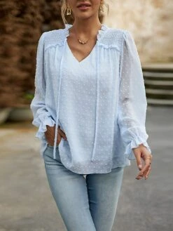 Women's Wrap Crop Top Black White Pink Ugly Christmas Print Long Sleeve Work Modern Boat Neck V Neck Form Fit Butterfly Fleece Lined Bell Sleeve Spring & Summer