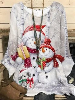 Women‘s Plus Size Christmas Tops Pullover Sweatshirt Hoodie Sweatshirt Tree Deer Print Long Sleeve Crewneck Casual Daily Polyester Fall Winter Green Dark Red / Sunflower -Cheap Women Clothing Store fnidlm1667195345900