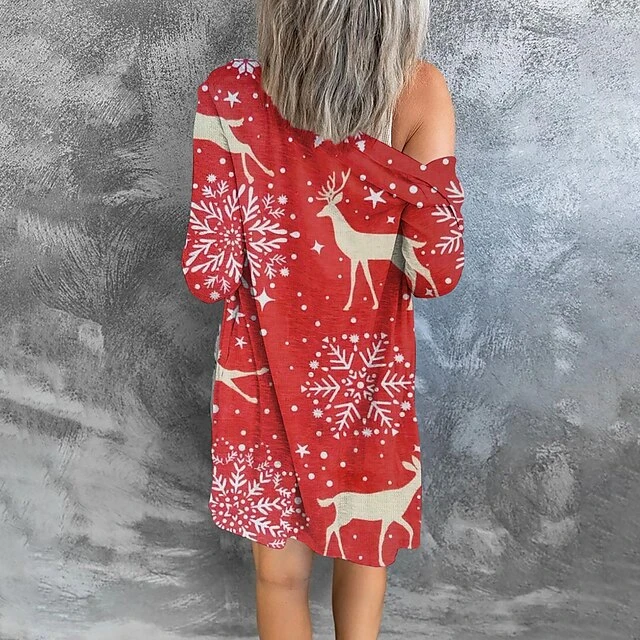 Women's Shirt Blouse Shrugs Christmas Shirt Black White Light Green Snowman Christmas Tree Snowflake Print Long Sleeve Christmas Weekend Streetwear Casual V Neck Regular Fit 10 Women's Shirt Blouse Shrugs Christmas Shirt Black White Light Green Snowman Christmas Tree Snowflake Print Long Sleeve Christmas Weekend Streetwear Casual V Neck Regular Fit - Image 8