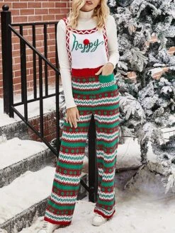 Women's Romper Patchwork Geometric Square Neck Active Christmas Xmas Straight Slim Sleeveless Sleeveless Red Green S M L Fall