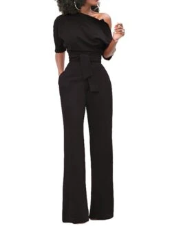 Jumpsuits For Women Dressy Pocket High Waist Solid Color One Shoulder Elegant Xmas Party Christmas Street Regular Fit Half Sleeve Black Blue Yellow S M L Fall Winter Summer 23 Jumpsuits For Women Dressy Pocket High Waist Solid Color One Shoulder Elegant Xmas Party Christmas Street Regular Fit Half Sleeve Black Blue Yellow S M L Fall Winter Summer -Cheap Women Clothing Store ghuucm1666854271052