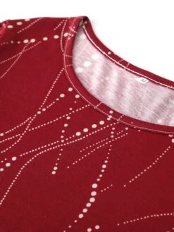 Women's Shirt Blouse Wine Blue Purple Polka Dot Sunflower Print Half Sleeve Christmas Daily Vacation Holiday Casual Crew Neck Regular Fit Fall Winter -Cheap Women Clothing Store hadoii1634610028279