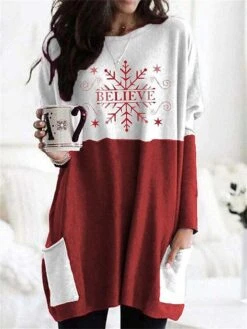 Women's Shirt Christmas Shirt Red Blue Green Cat Santa Claus Snowflake Pocket Print Long Sleeve Christmas Weekend Streetwear Christmas Round Neck Regular Fit Spring Fall 20 Women's Shirt Christmas Shirt Red Blue Green Cat Santa Claus Snowflake Pocket Print Long Sleeve Christmas Weekend Streetwear Christmas Round Neck Regular Fit Spring Fall -Cheap Women Clothing Store havihw1665657726664