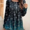 Women's Shirt Christmas Shirt Green Snowflake Button Flowing Tunic Print Long Sleeve Casual Festival / Holiday Round Neck Regular Fit Spring &Fall 1 Women's Shirt Christmas Shirt Green Snowflake Button Flowing Tunic Print Long Sleeve Casual Festival / Holiday Round Neck Regular Fit Spring &Fall -Cheap Women Clothing Store hcfxhb1697454207713