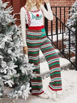 Women's Romper Patchwork Geometric Square Neck Active Christmas Xmas Straight Slim Sleeveless Sleeveless Red Green S M L Fall -Cheap Women Clothing Store hjfaya1695281567040