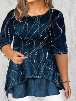 Women's Shirt Blouse Wine Blue Purple Polka Dot Sunflower Print Half Sleeve Christmas Daily Vacation Holiday Casual Crew Neck Regular Fit Fall Winter