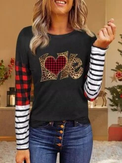 Women's Shirt Christmas Shirt Leopard Yellow Pink Color Block Print Deer Print Long Sleeve Christmas Casual Daily Casual Round Neck Regular Fit 14 Women's Shirt Christmas Shirt Leopard Yellow Pink Color Block Print Deer Print Long Sleeve Christmas Casual Daily Casual Round Neck Regular Fit -Cheap Women Clothing Store hqrxcq1669622343798
