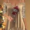 Women's Blouse Christmas Shirt Gold Graphic Sparkly Sequins Print Long Sleeve Party Christmas Casual Festival / Holiday V Neck Regular Fit Cold Shoulder Spring &Fall 1 Women's Blouse Christmas Shirt Gold Graphic Sparkly Sequins Print Long Sleeve Party Christmas Casual Festival / Holiday V Neck Regular Fit Cold Shoulder Spring &Fall -Cheap Women Clothing Store iadjyl1697109978351