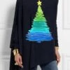 Women's T Shirt Tee Christmas Shirt Black Red Green Christmas Tree Asymmetrical Print Long Sleeve Christmas Weekend Festival / Holiday Off Shoulder Regular Fit Painting Spring &Fall 1 Women's T Shirt Tee Christmas Shirt Black Red Green Christmas Tree Asymmetrical Print Long Sleeve Christmas Weekend Festival / Holiday Off Shoulder Regular Fit Painting Spring &Fall -Cheap Women Clothing Store jbuoxo1697540306663
