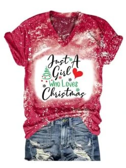 Women‘s Plus Size Christmas Tops T Shirt Tee Letter Print Short Sleeve V Neck Casual Daily Polyester Winter Fall Green Black / Weekend