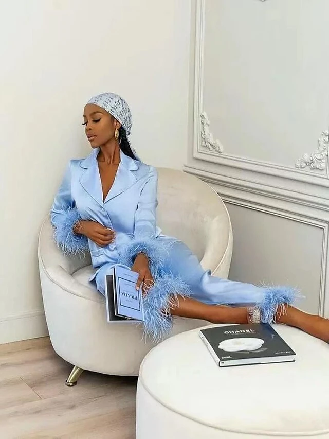 Women's Shirt Pants Sets Christmas Shirt Black White Pink Solid Color Patchwork Long Sleeve Casual Holiday Fashion Christmas Shirt Collar Regular Fit Fall & Winter 7 Women's Shirt Pants Sets Christmas Shirt Black White Pink Solid Color Patchwork Long Sleeve Casual Holiday Fashion Christmas Shirt Collar Regular Fit Fall & Winter - Image 5