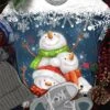 Women's T Shirt Tee Christmas Shirt Black White Yellow Snowman Santa's Helper Print Short Sleeve Christmas Weekend Festival / Holiday Christmas Round Neck Regular Fit Painting Summer