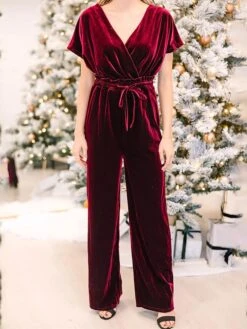 Women's Jumpsuit Lace Up High Waist Solid Color Round Neck Active Christmas Daily Regular Fit Short Sleeve Black Wine Green S M L Fall -Cheap Women Clothing Store jolzmi1697679522782