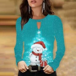 Women's Shirt Blouse Christmas Shirt Yellow Blue Purple Snowman Christmas Tree Print Long Sleeve Christmas Streetwear Casual Print Round Neck Regular Fit 12 Women's Shirt Blouse Christmas Shirt Yellow Blue Purple Snowman Christmas Tree Print Long Sleeve Christmas Streetwear Casual Print Round Neck Regular Fit -Cheap Women Clothing Store joyrro1663230415637
