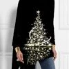 Women's T Shirt Tee Christmas Shirt Black Christmas Tree Sparkly Asymmetrical Print Long Sleeve Party Christmas Weekend Festival / Holiday High Neck Regular Fit Painting Spring &Fall 1 Women's T Shirt Tee Christmas Shirt Black Christmas Tree Sparkly Asymmetrical Print Long Sleeve Party Christmas Weekend Festival / Holiday High Neck Regular Fit Painting Spring &Fall -Cheap Women Clothing Store juysjk1697595266969