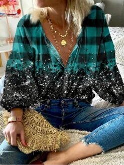 Women's Blouse Christmas Shirt Red Blue Purple Plaid Button Print Long Sleeve Christmas Casual Festival / Holiday Standing Collar Regular Fit Spring &Fall 8 Women's Blouse Christmas Shirt Red Blue Purple Plaid Button Print Long Sleeve Christmas Casual Festival / Holiday Standing Collar Regular Fit Spring &Fall -Cheap Women Clothing Store jvpbee1697015999774