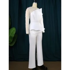 Women's Jumpsuit Solid Color One Shoulder Elegant Wedding Cocktail Party Christmas Regular Fit Long Sleeve Black White S M L Spring 26 Women's Jumpsuit Solid Color One Shoulder Elegant Wedding Cocktail Party Christmas Regular Fit Long Sleeve Black White S M L Spring -Cheap Women Clothing Store kdcnbh1676873582060