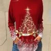 Women's T Shirt Tee Christmas Shirt Black Red Blue Christmas Tree Print Long Sleeve Party Christmas Weekend Festival / Holiday Print Christmas Round Neck Regular Fit Painting Spring &Fall 1 Women's T Shirt Tee Christmas Shirt Black Red Blue Christmas Tree Print Long Sleeve Party Christmas Weekend Festival / Holiday Print Christmas Round Neck Regular Fit Painting Spring &Fall -Cheap Women Clothing Store knlork1695609048663