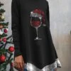 Women's T Shirt Tee Christmas Shirt Black Graphic Print Long Sleeve Christmas Weekend Basic Christmas High Neck Regular Fit Painting 1 Women's T Shirt Tee Christmas Shirt Black Graphic Print Long Sleeve Christmas Weekend Basic Christmas High Neck Regular Fit Painting -Cheap Women Clothing Store kwyfax1664785654168