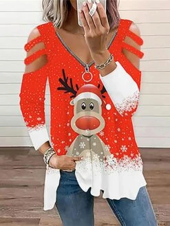 Women's Funny Tee Shirt Christmas Shirt Black Pink Red Elf Print Long Sleeve Christmas Christmas V Neck Loose Fit Chicago 12 Women's Funny Tee Shirt Christmas Shirt Black Pink Red Elf Print Long Sleeve Christmas Christmas V Neck Loose Fit Chicago -Cheap Women Clothing Store kyiubk1666597670723