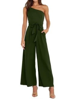 Women's Jumpsuit Pocket High Waist Solid Color One Shoulder Elegant Party Christmas Regular Fit Sleeveless Yellow Army Green Red S M L Fall 31 Women's Jumpsuit Pocket High Waist Solid Color One Shoulder Elegant Party Christmas Regular Fit Sleeveless Yellow Army Green Red S M L Fall -Cheap Women Clothing Store lhbqvk1697018363469