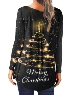 Women's Shirt Christmas Shirt Black Yellow Red Christmas Tree Button Flowing Tunic Print Long Sleeve Christmas Weekend Streetwear Print Christmas Round Neck Regular Fit 15 Women's Shirt Christmas Shirt Black Yellow Red Christmas Tree Button Flowing Tunic Print Long Sleeve Christmas Weekend Streetwear Print Christmas Round Neck Regular Fit -Cheap Women Clothing Store lretsw1666257039220
