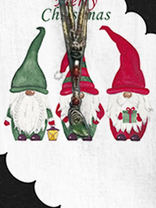 Women‘s Plus Size Christmas Tops Blouse Shirt Letter Santa Claus Print Long Sleeve Crewneck Casual Daily Polyester Winter Fall Wine Black 5 Women‘s Plus Size Christmas Tops Blouse Shirt Letter Santa Claus Print Long Sleeve Crewneck Casual Daily Polyester Winter Fall Wine Black - Image 3