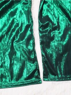 Women's Jumpsuit High Christmas Waist Solid Color V Neck Streetwear Party Xmas Street Regular Fit Long Sleeve Gold Green S M L Fall -Cheap Women Clothing Store mupwhi1695281840963