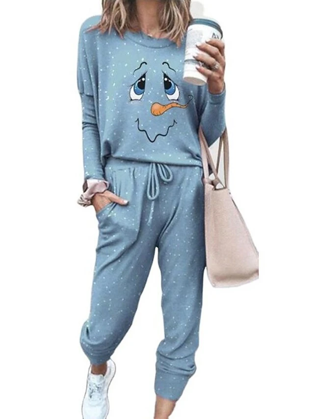 Women's Sweatshirt Tracksuit Pants Sets Black White Red Graphic Reindeer Drawstring Print Long Sleeve Outdoor Casual Sports Christmas Round Neck Regular Fit Spring &Fall 6 Women's Sweatshirt Tracksuit Pants Sets Black White Red Graphic Reindeer Drawstring Print Long Sleeve Outdoor Casual Sports Christmas Round Neck Regular Fit Spring &Fall - Image 4