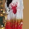 Women's T Shirt Tee Tunic Christmas Shirt Black White Red Reindeer Print Long Sleeve Christmas Holiday Christmas Round Neck 1 Women's T Shirt Tee Tunic Christmas Shirt Black White Red Reindeer Print Long Sleeve Christmas Holiday Christmas Round Neck -Cheap Women Clothing Store nswzfy1666267770234