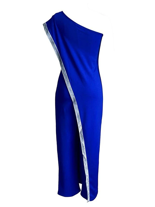 Women's Jumpsuit Patchwork High Waist Solid Color One Shoulder Streetwear Xmas Wedding Party Christmas Regular Fit Sleeveless White Red Blue S M L Fall 14 Women's Jumpsuit Patchwork High Waist Solid Color One Shoulder Streetwear Xmas Wedding Party Christmas Regular Fit Sleeveless White Red Blue S M L Fall - Image 12