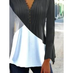 Women's Shirt Christmas Shirt Black Wine Red Color Block Snowflake Button Print Long Sleeve Christmas Weekend Streetwear Casual Round Neck Regular Fit Spring Fall 15 Women's Shirt Christmas Shirt Black Wine Red Color Block Snowflake Button Print Long Sleeve Christmas Weekend Streetwear Casual Round Neck Regular Fit Spring Fall -Cheap Women Clothing Store nzyxlr1664676191930